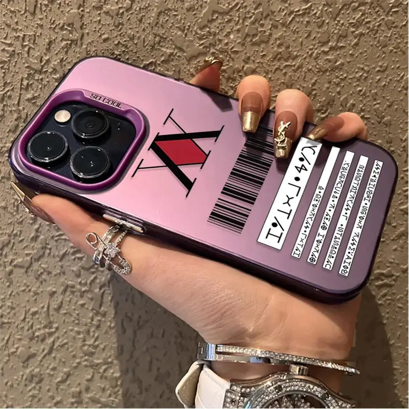 A shockproof Hunter x Hunter Phone Case featuring Gon and Killua anime art, compatible with Apple iPhone 17 Air, 16, 15, and 14 Pro Max.