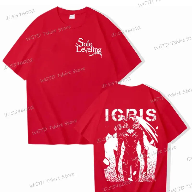 A high-quality 100% cotton Solo Leveling T-shirt for men with a cool Sung Jin-woo short sleeve tee design.