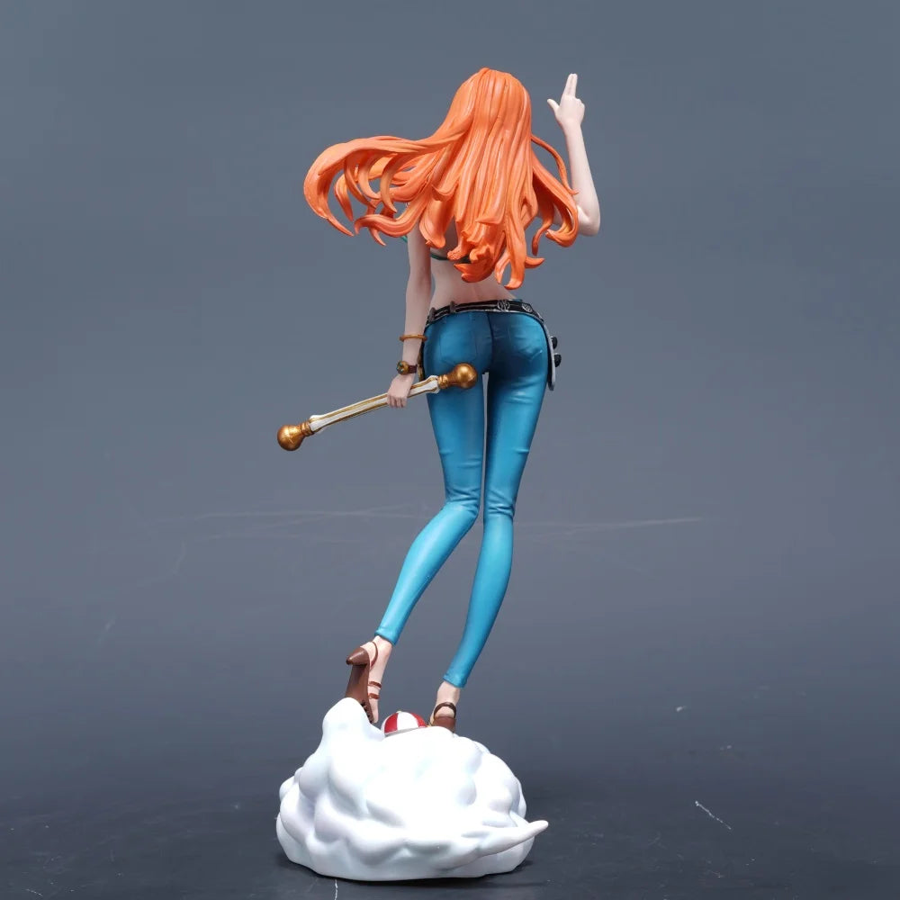 A high-quality 22cm One Piece Nami Figure made of PVC, featuring the Cat Burglar in a dynamic pose for anime desktop decoration.