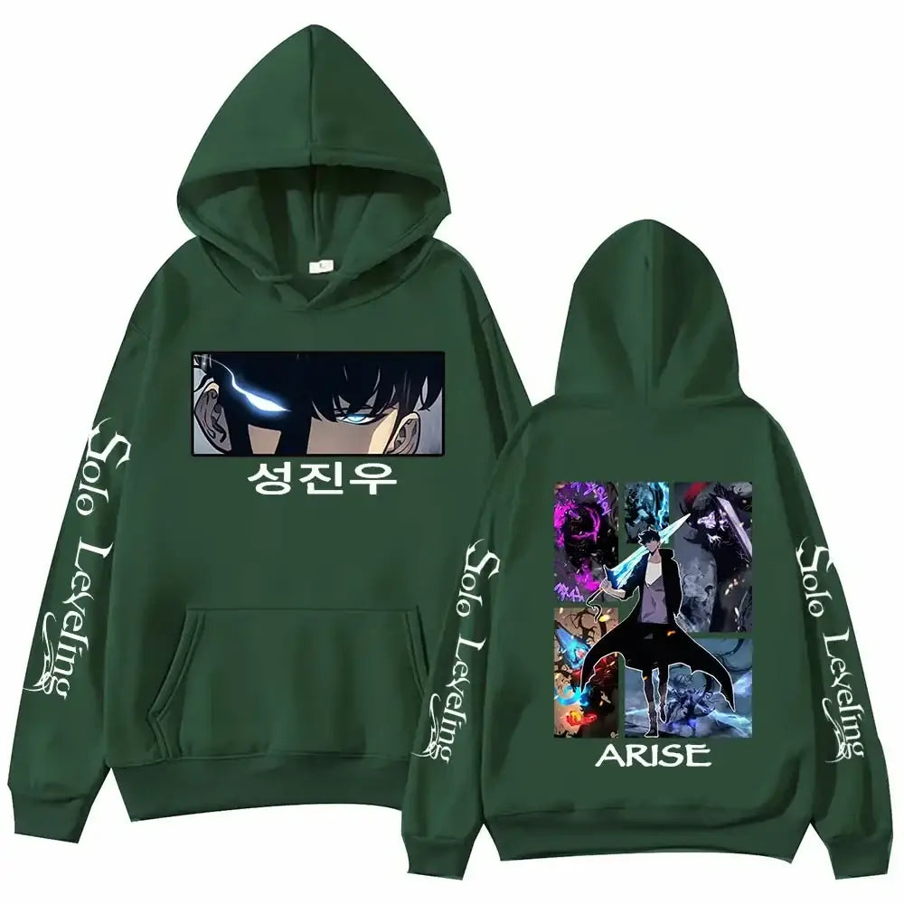 The hot 2025 Solo Leveling Hoodie, a Harajuku hip hop pullover sweatshirt, perfect as a fans gift.
