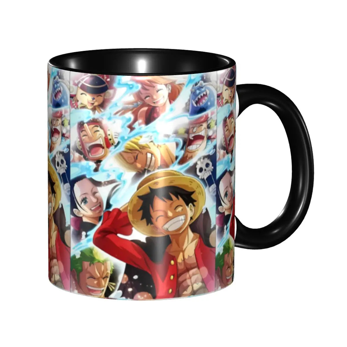 A cute Monkey D. Luffy Gear Fifth Mug featuring the Sun God Nika anime character, designed as a durable water cup gift for kids.