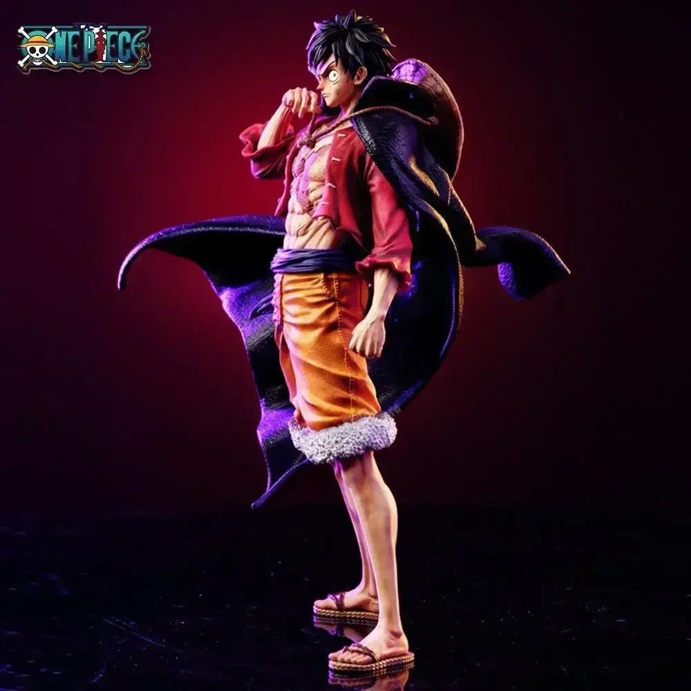 A detailed Monkey D Luffy Figure showcasing the Sun God Nika Gear 5 transformation with white hair and cloud effects, 17cm PVC action figurine.