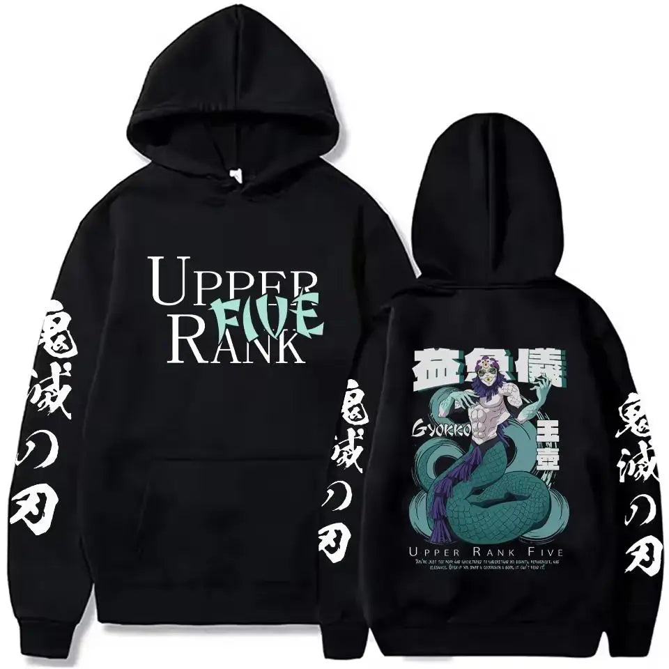 A street retro unisex Demon Slayer Uzui Tengen Hoodie with an anime character print for autumn and winter.