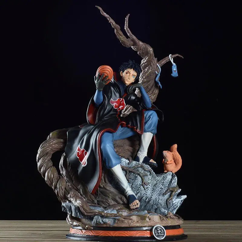 A 32cm Akatsuki Tobi Uchiha Obito Naruto PVC model, a desktop ornament and holiday gift toy for kids.