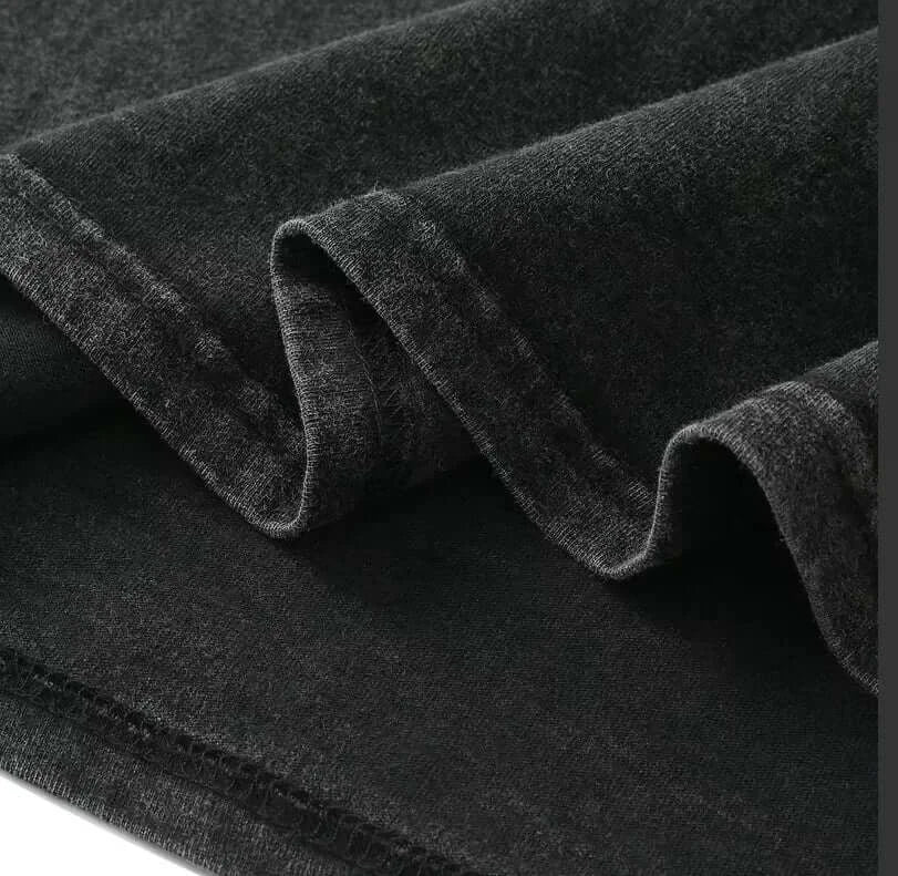 Men's vintage Demon Slayer Kokushibo T-shirt in a casual loose Harajuku style, made from washed cotton.