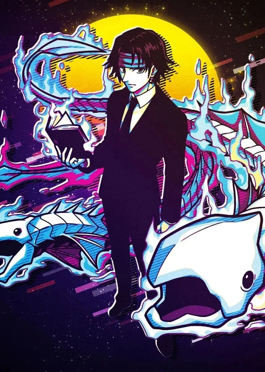 A retro style Hunter x Hunter Anime Poster printed on high-quality canvas featuring Gon and Killua, ideal for home decor and kids' bedrooms.