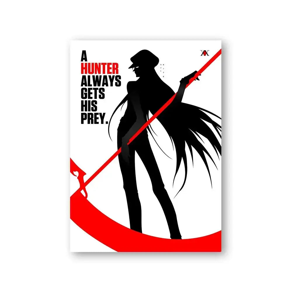 A retro style Hunter x Hunter Anime Poster printed on high-quality canvas featuring Gon and Killua, ideal for home decor and kids' bedrooms.