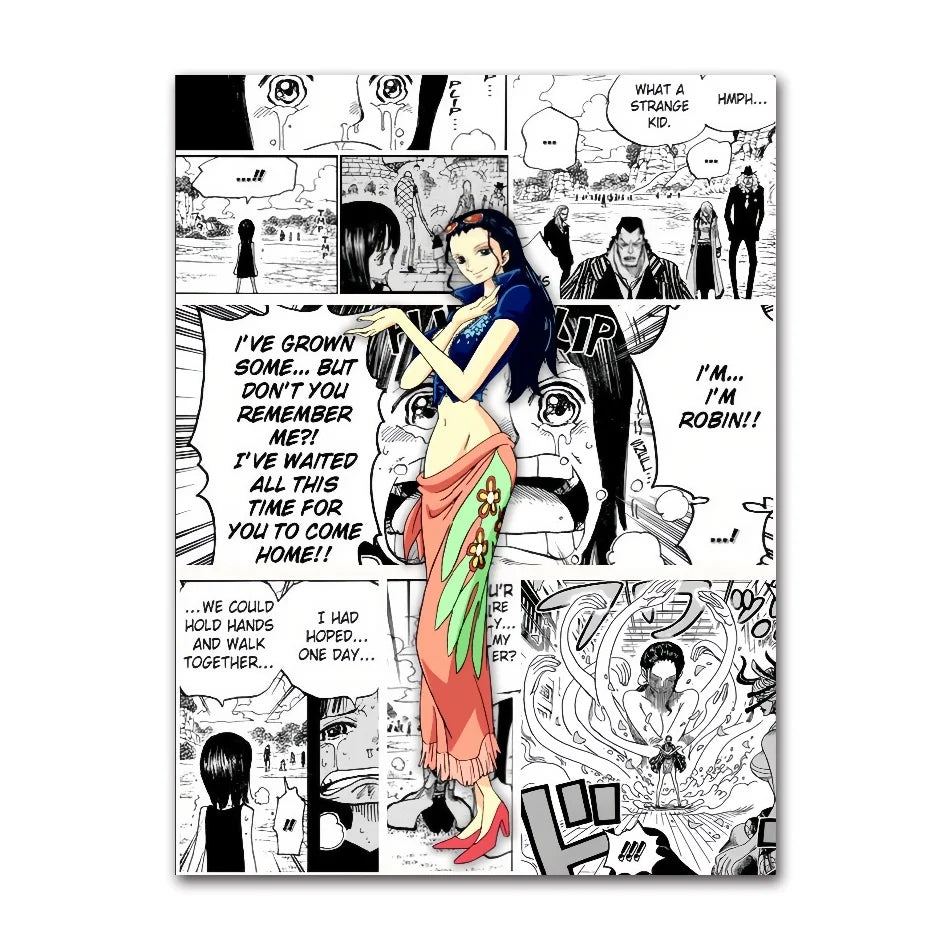 A classic cartoon style One Piece Luffy Zoro Poster printed on high-definition canvas, perfect for decorating a living room, corridor, or child's bedroom.