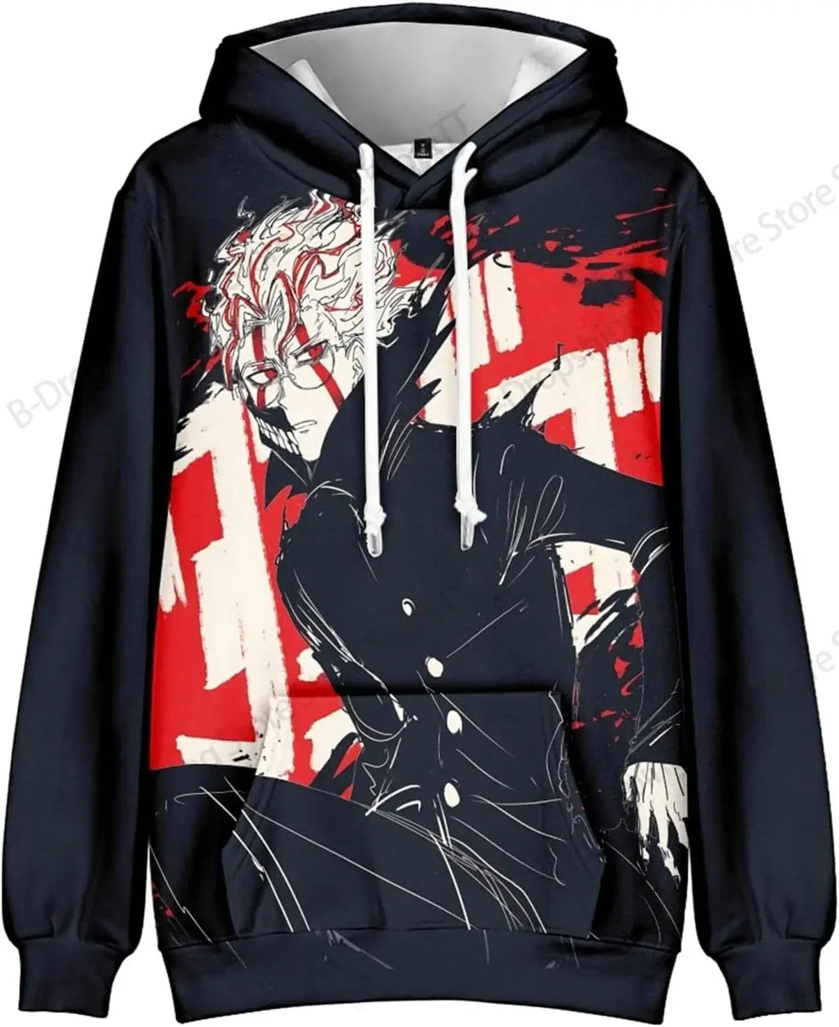 An oversized Anime Dandadan 3d Print Hoodie with a long sleeve design, suitable as a graphic coat or costume for men, women, and boys.