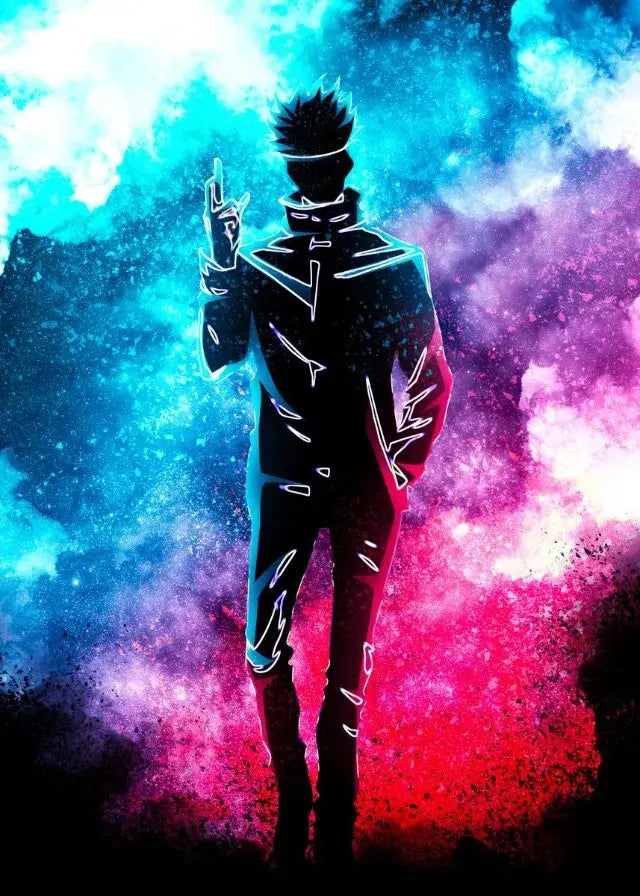 A high-definition Jujutsu Kaisen Poster printed on canvas, featuring a comic-style illustration of Gojo Satoru and Ryomen Sukuna for home wall decoration.