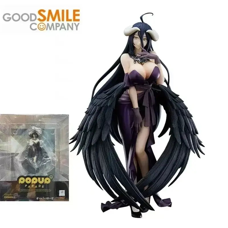 In-stock GSC POP UP PARADE OVERLORD IV anime action figures of Albedo in a black full dress and Shalltear Bloodfallen.