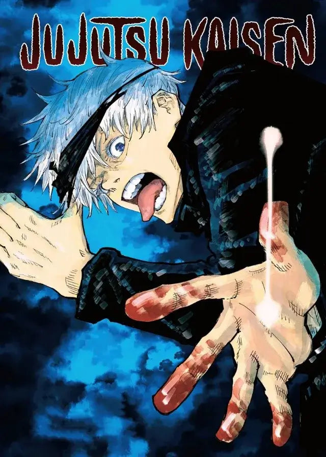A high-definition Jujutsu Kaisen Poster printed on canvas, featuring a comic-style illustration of Gojo Satoru and Ryomen Sukuna for home wall decoration.