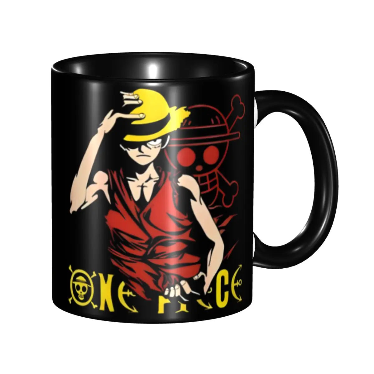 A cute Monkey D. Luffy Gear Fifth Mug featuring the Sun God Nika anime character, designed as a durable water cup gift for kids.