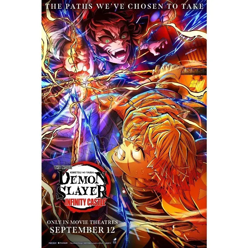 High-quality Demon Slayer Infinity Castle Poster printed on durable canvas, featuring the 2025 Movie Arc and Hashira battle wall art.