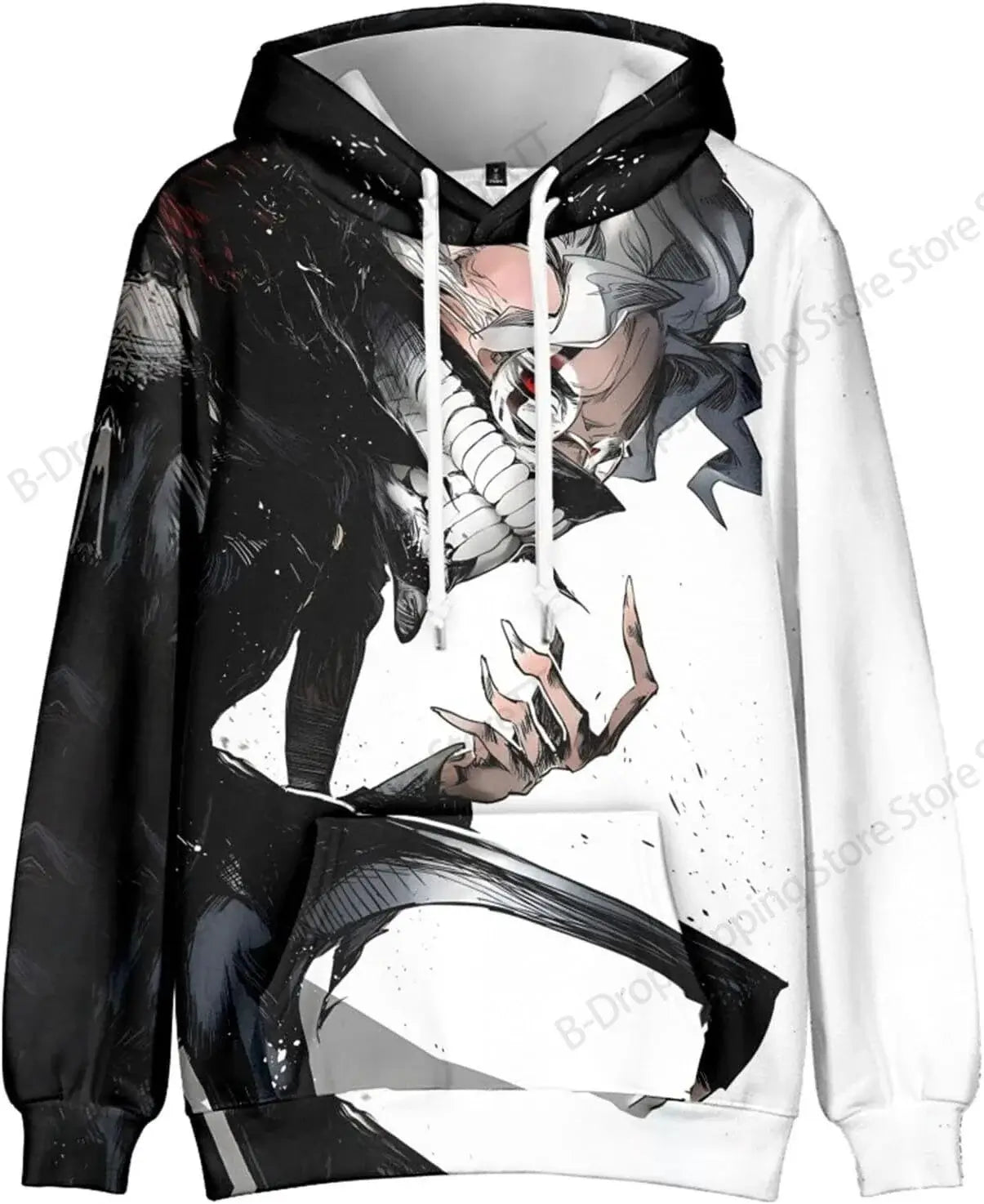 An oversized Anime Dandadan 3d Print Hoodie with a long sleeve design, suitable as a graphic coat or costume for men, women, and boys.