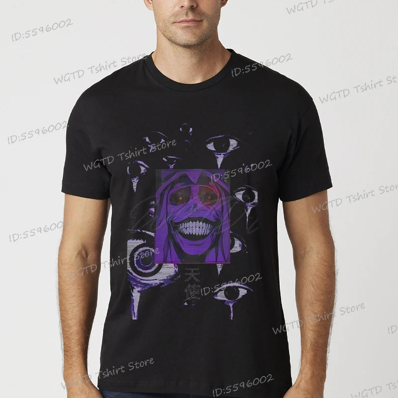 A vintage black Solo Leveling Anime T-Shirt featuring a funny Sung Jinwoo graphic print, available in sizes S to 4XL for men and women.