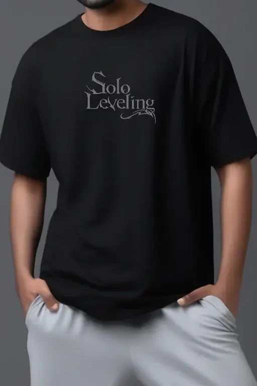 A men's Japanese Hot Amine Solo Leveling Arise Oversized Tee in a Y2K hip hop streetwear style.