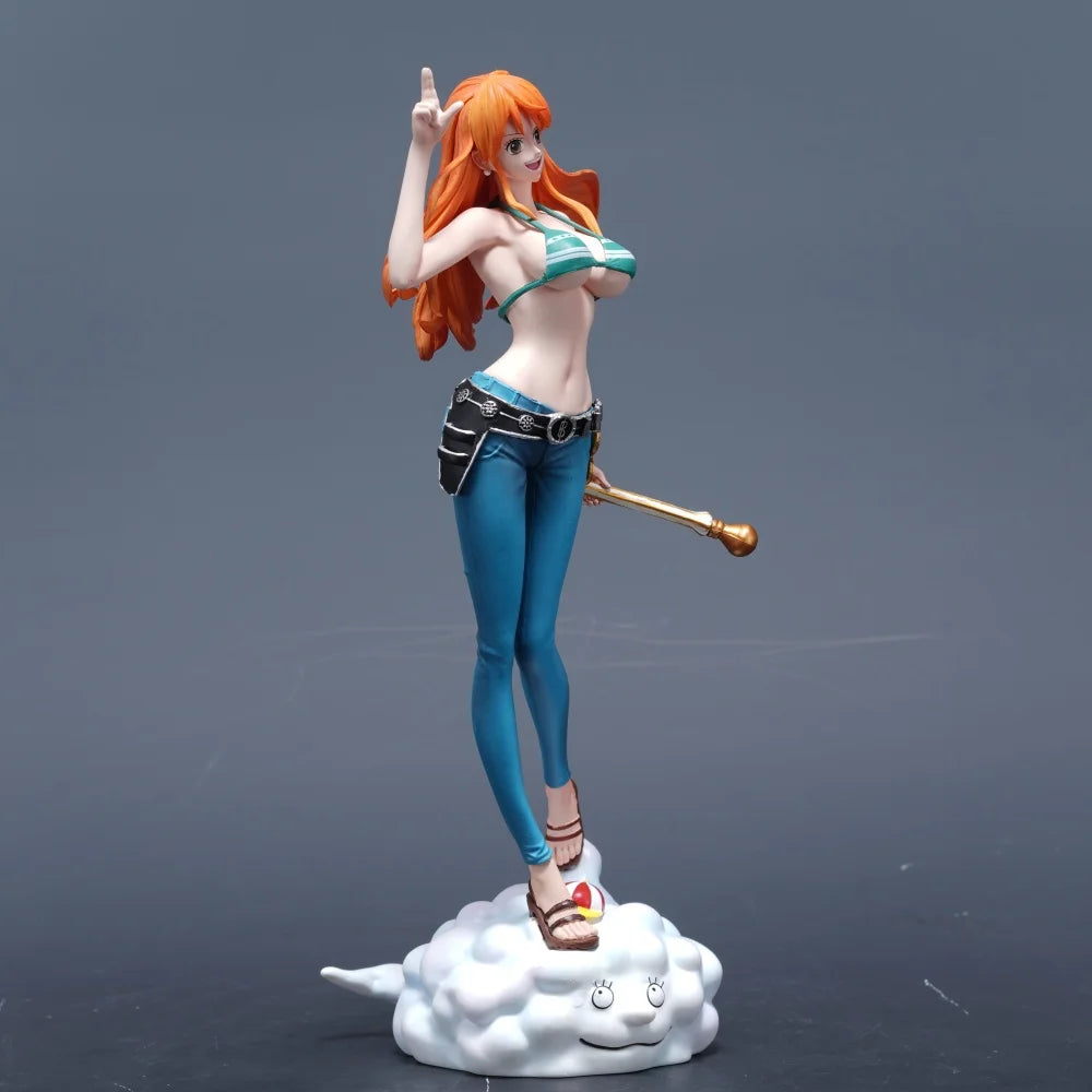 A high-quality 22cm One Piece Nami Figure made of PVC, featuring the Cat Burglar in a dynamic pose for anime desktop decoration.
