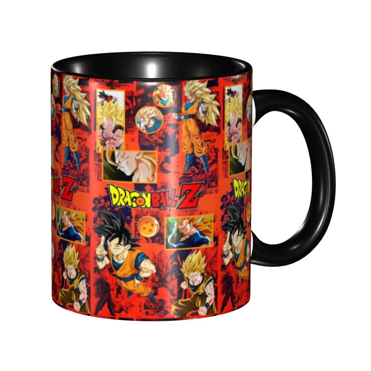 A colorful Dragon Ball Gift Mug featuring cartoon Goku anime art, designed as a durable water cup and birthday gift for children.