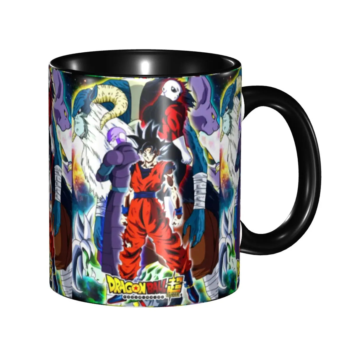 A colorful Dragon Ball Gift Mug featuring cartoon Goku anime art, designed as a durable water cup and birthday gift for children.
