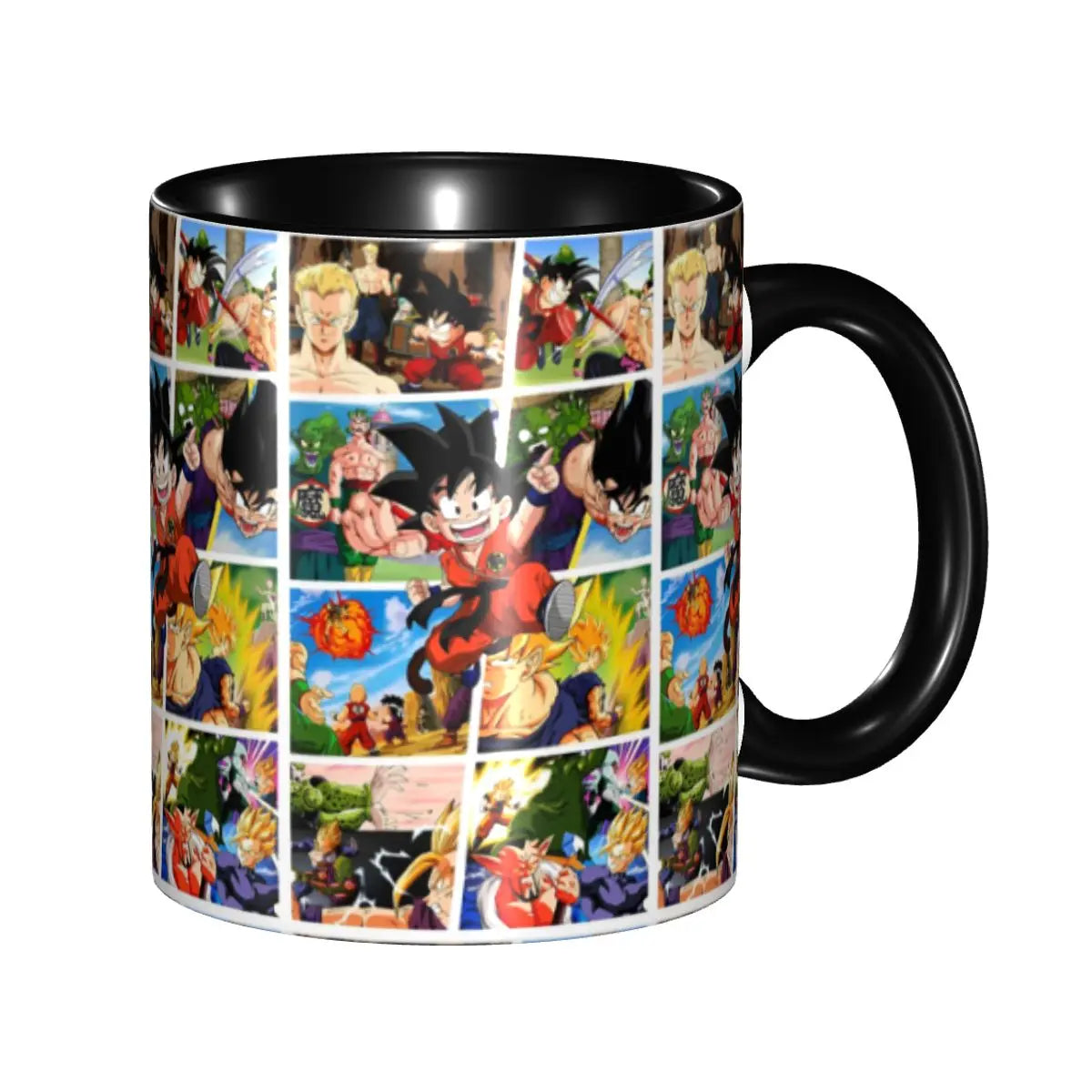 A colorful Dragon Ball Gift Mug featuring cartoon Goku anime art, designed as a durable water cup and birthday gift for children.