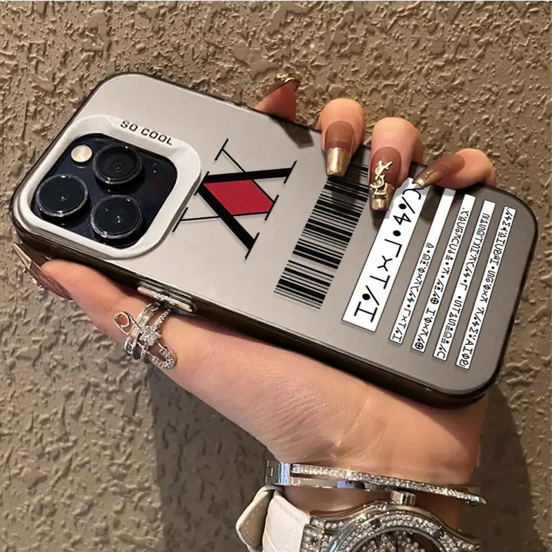 A shockproof Hunter x Hunter Phone Case featuring Gon and Killua anime art, compatible with Apple iPhone 17 Air, 16, 15, and 14 Pro Max.