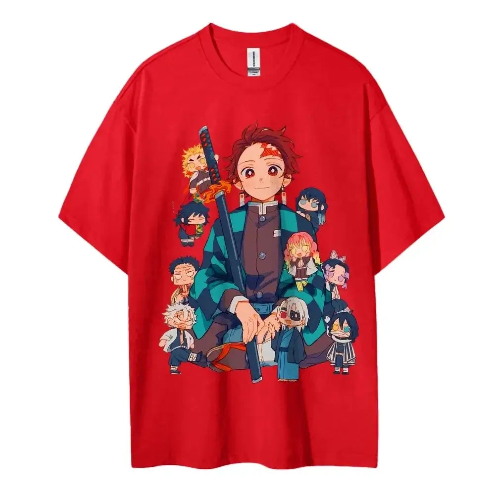 A popular Hot Anime Demon Slayer T-Shirt featuring classic characters in a comfortable, casual short-sleeved top.