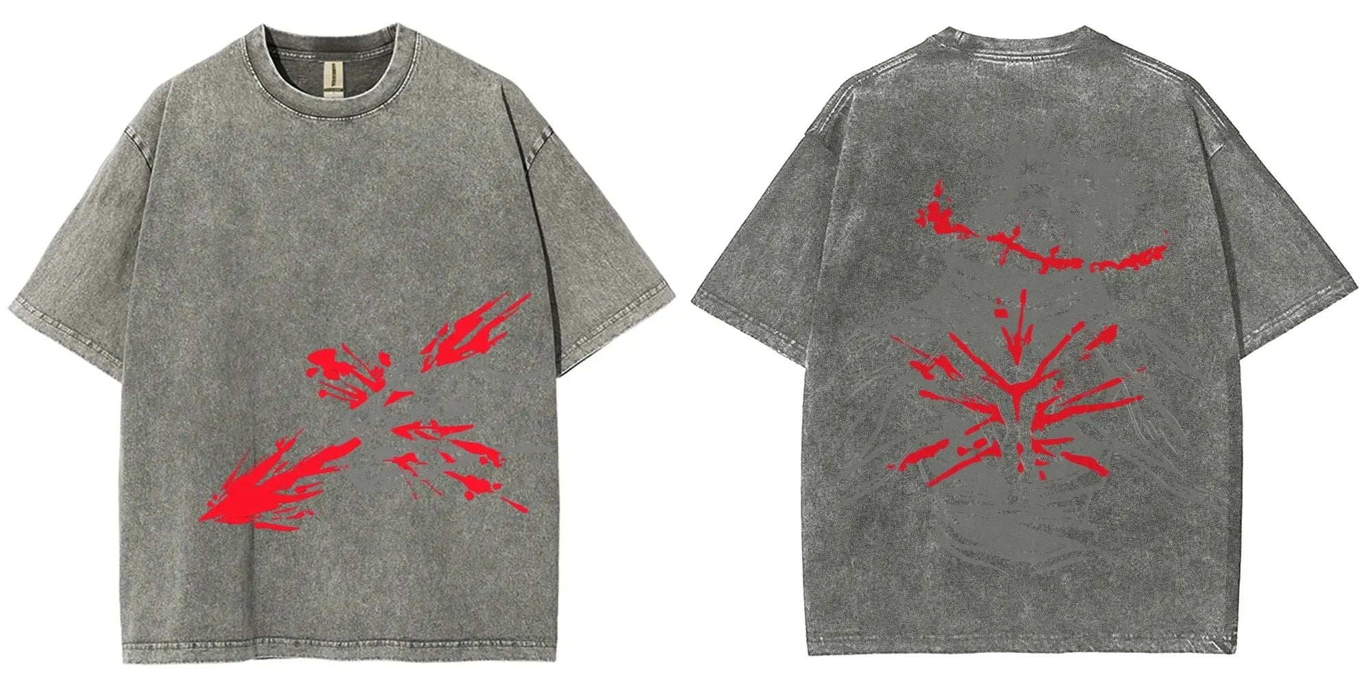 A vintage washed Jujutsu Kaisen CHOSO T-shirt in a Harajuku street style for men and women.