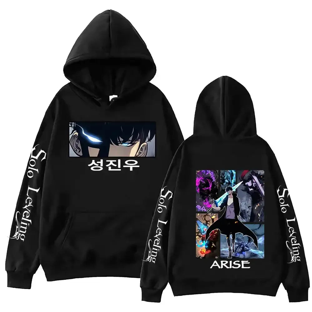 The hot 2025 Solo Leveling Hoodie, a Harajuku hip hop pullover sweatshirt, perfect as a fans gift.