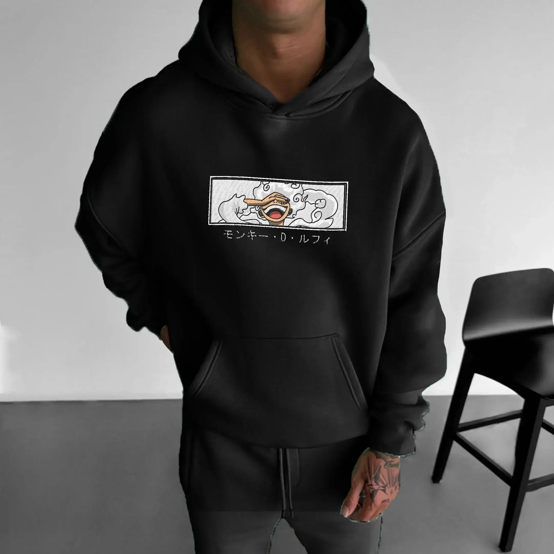 A men's One Piece Luffy Sweatshirt in pure cotton, designed in a European and American summer casual style for daily wear.