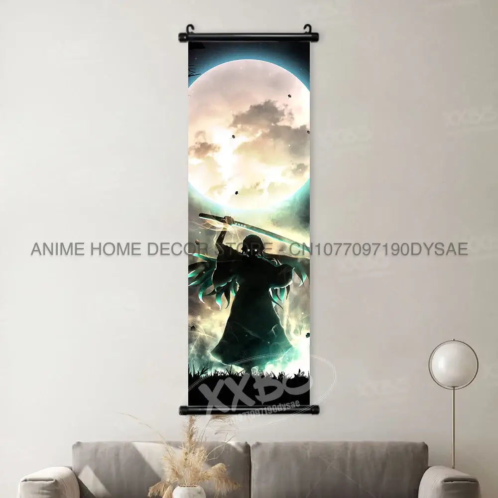 High-quality Demon Slayer Posters wall art scrolls featuring Hashira Kanroji Mitsuri, Iguro Obanai, and Tokitou Muichirou for home decor.