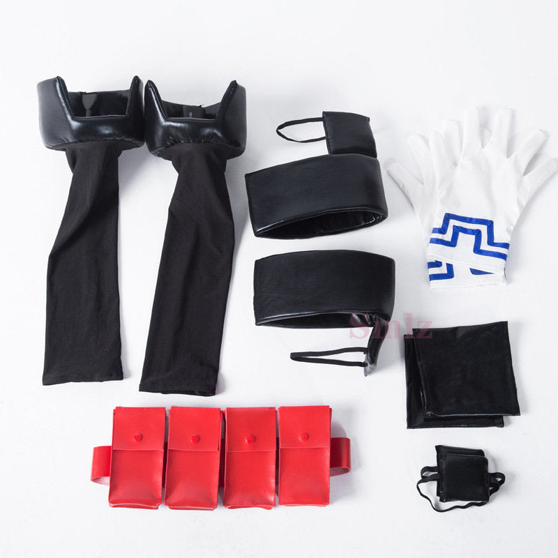 A complete unisex Anime My Hero Academia Midoriya Izuku Deku Battle Cosplay Costume set, with the green Halloween wig hair.