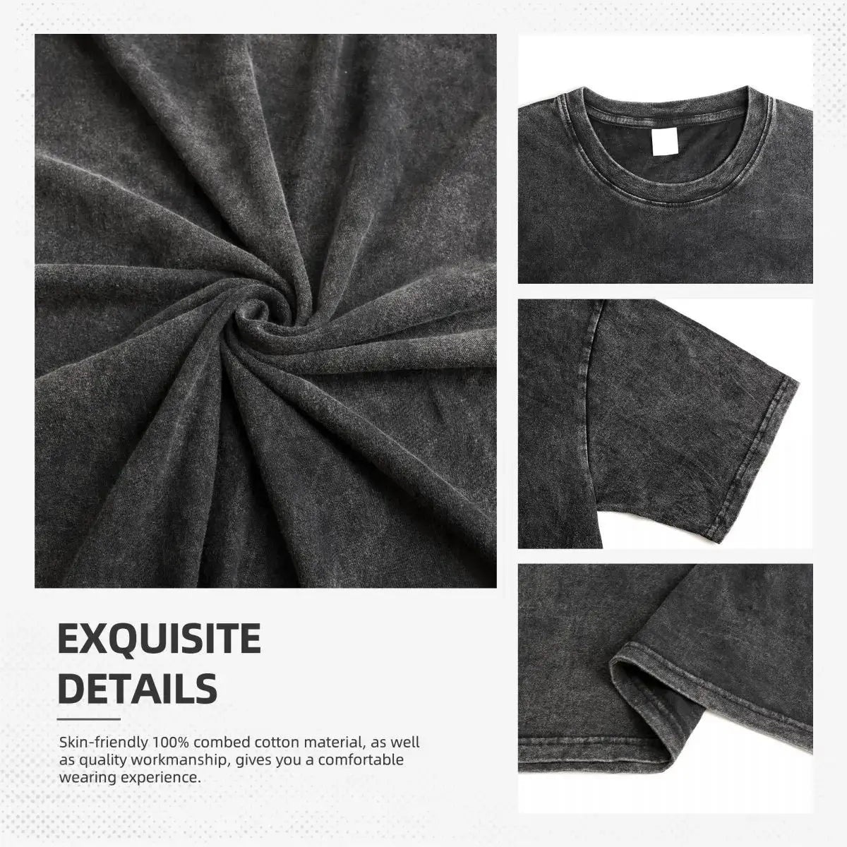 A popular Washed Vintage Akaza T-shirt with a Demon Slayer manga graphic in an oversized style for men.