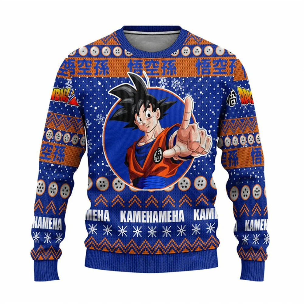 A matching parent-child Dragon Ball Wukong Sweatshirt featuring Goku anime character art, perfect for autumn and winter fashion.