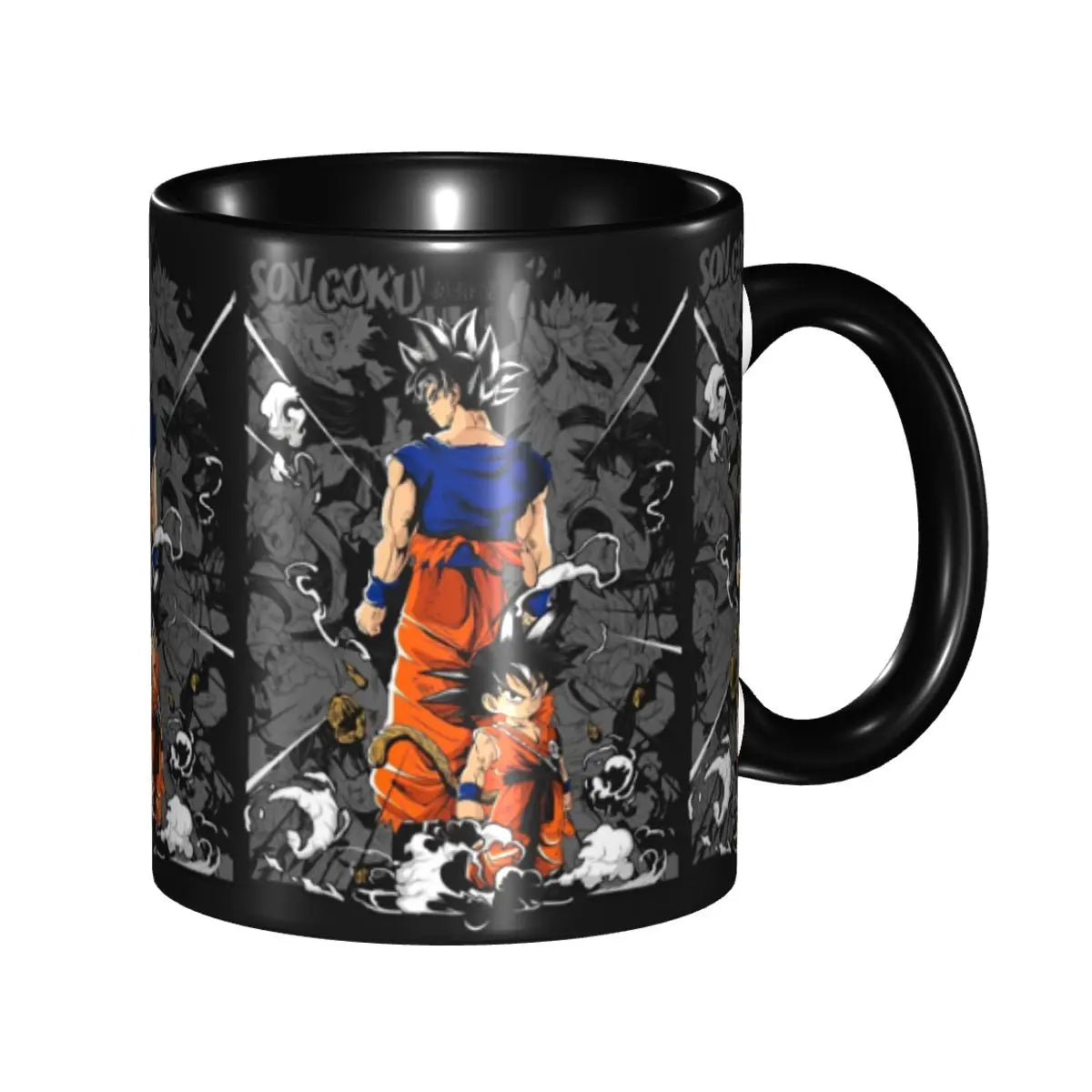 A colorful Dragon Ball Gift Mug featuring cartoon Goku anime art, designed as a durable water cup and birthday gift for children.
