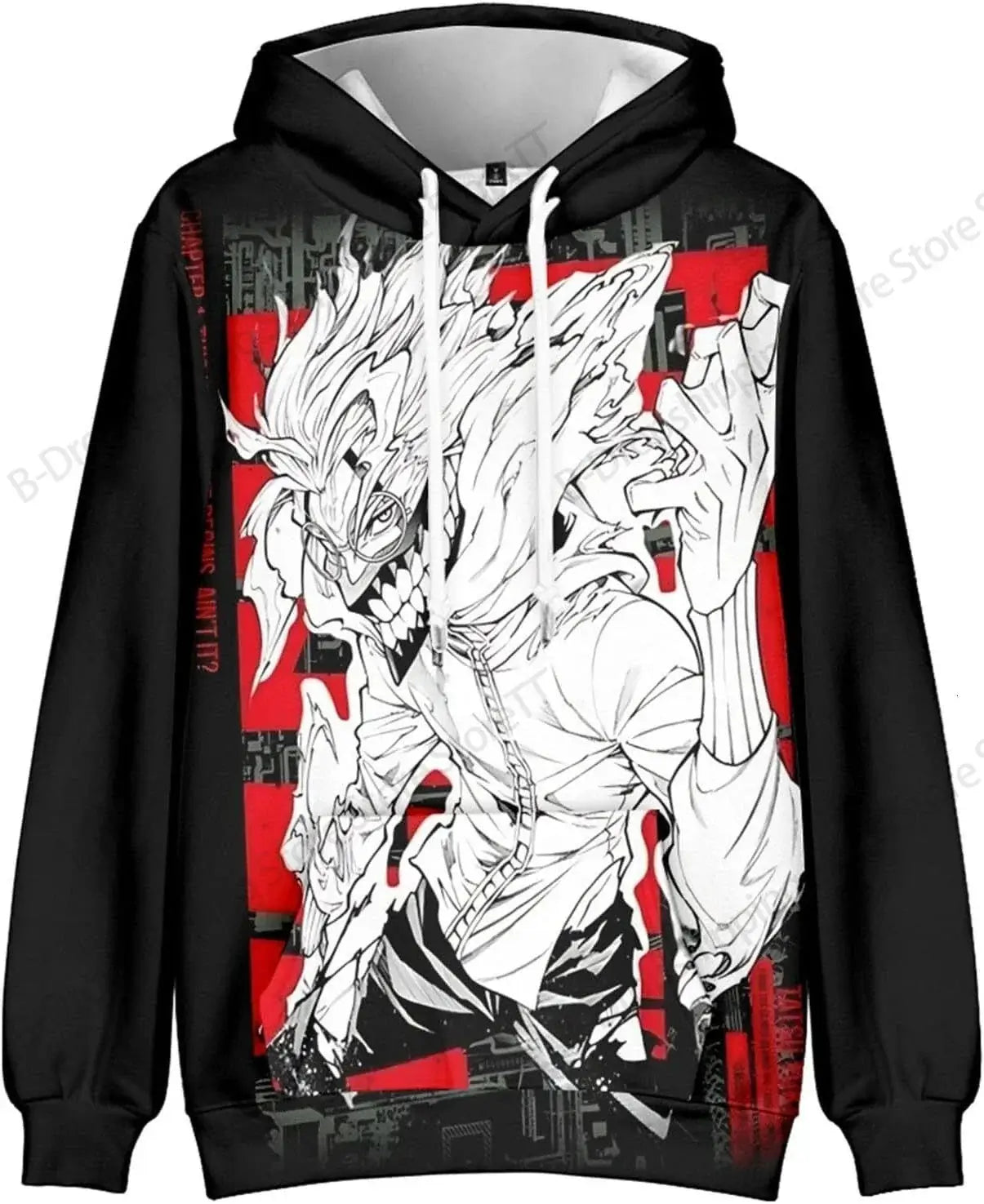 An oversized Anime Dandadan 3d Print Hoodie with a long sleeve design, suitable as a graphic coat or costume for men, women, and boys.