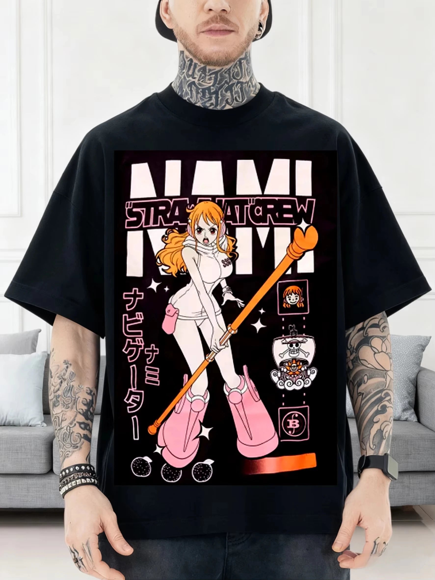 Nami Egghead Island T-Shirt: MINISO Retro Y2K Cotton Tee