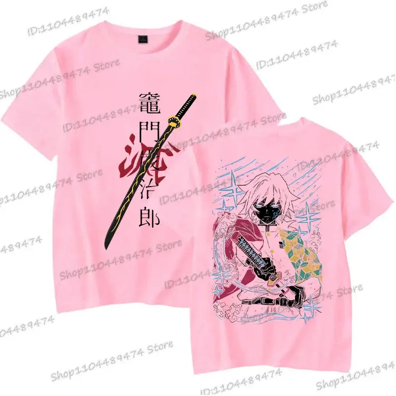 A unisex Tanjiro Kamado T-shirt featuring vibrant Demon Slayer anime graphics, styled as fashion streetwear for men and women.