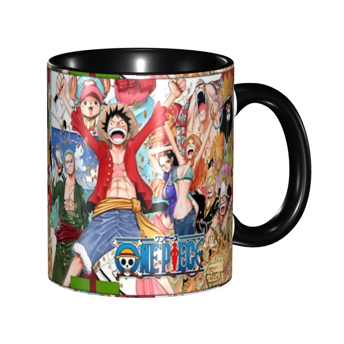 A cute Monkey D. Luffy Gear Fifth Mug featuring the Sun God Nika anime character, designed as a durable water cup gift for kids.
