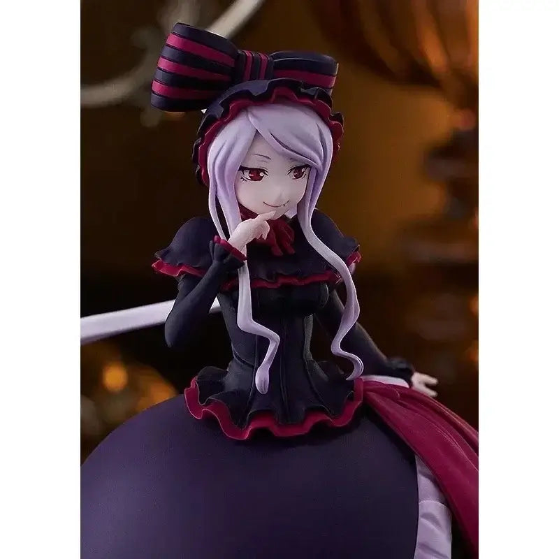 In-stock GSC POP UP PARADE OVERLORD IV anime action figures of Albedo in a black full dress and Shalltear Bloodfallen.