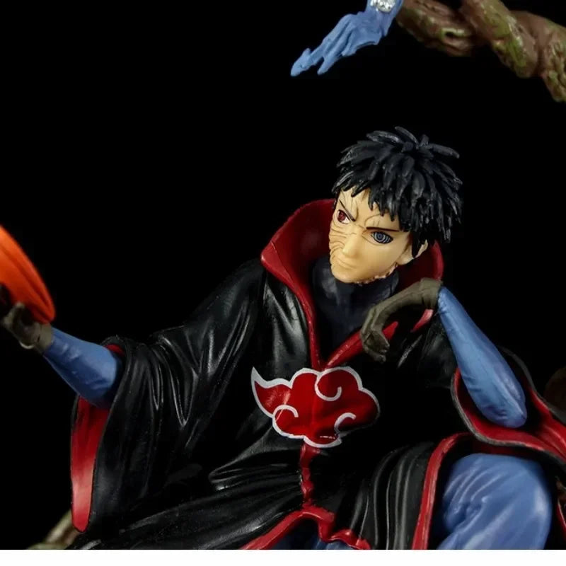 A 32cm Akatsuki Tobi Uchiha Obito Naruto PVC model, a desktop ornament and holiday gift toy for kids.