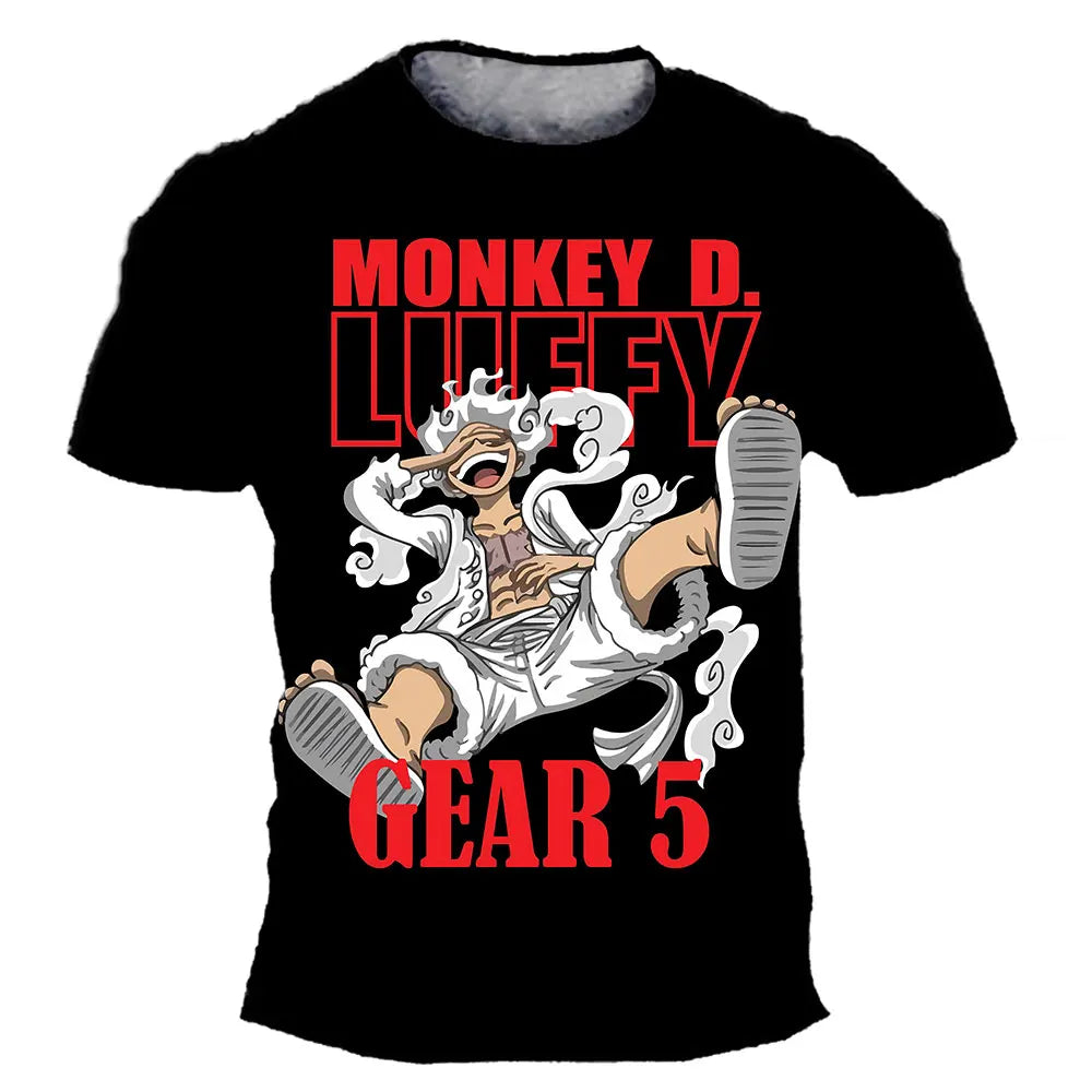 A fashion kid's One Piece Luffy T Shirt, a summer short sleeve top for boys.