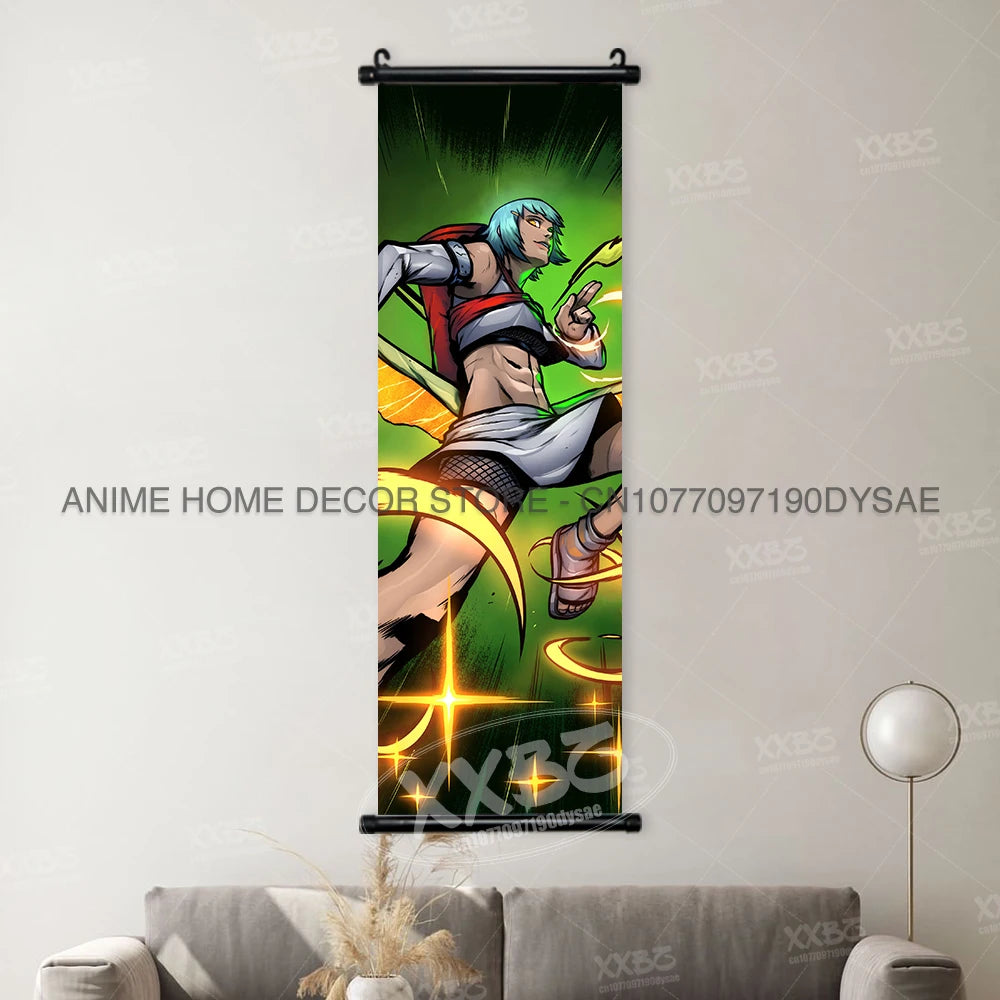 High-quality Uzumaki Naruto Posters wall art scroll featuring Sasuke Uchiha, Madara, and Might Guy for anime home decor.