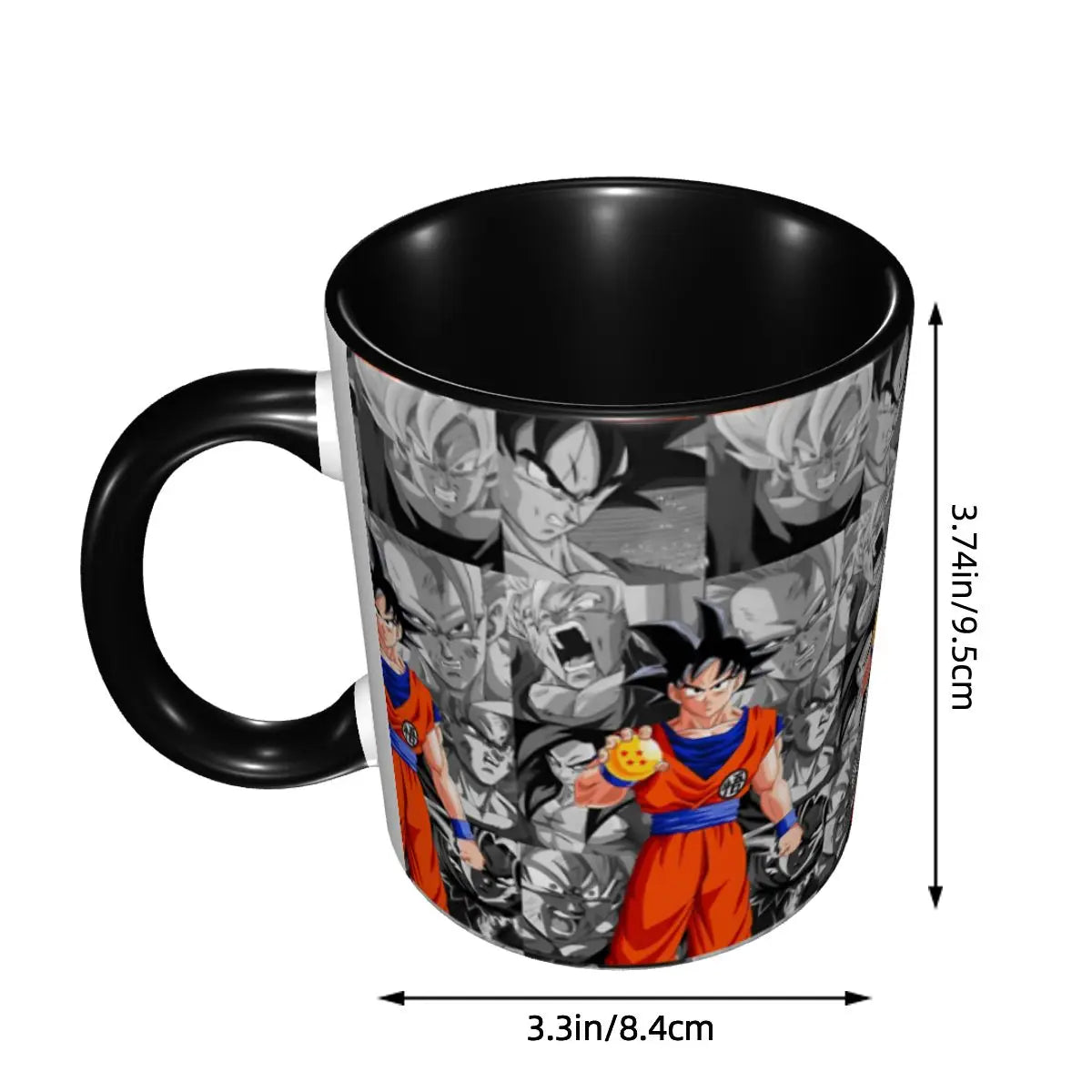 A colorful Dragon Ball Gift Mug featuring cartoon Goku anime art, designed as a durable water cup and birthday gift for children.