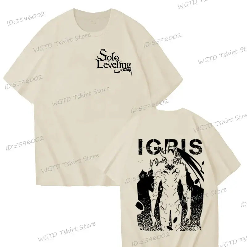 A high-quality 100% cotton Solo Leveling T-shirt for men with a cool Sung Jin-woo short sleeve tee design.