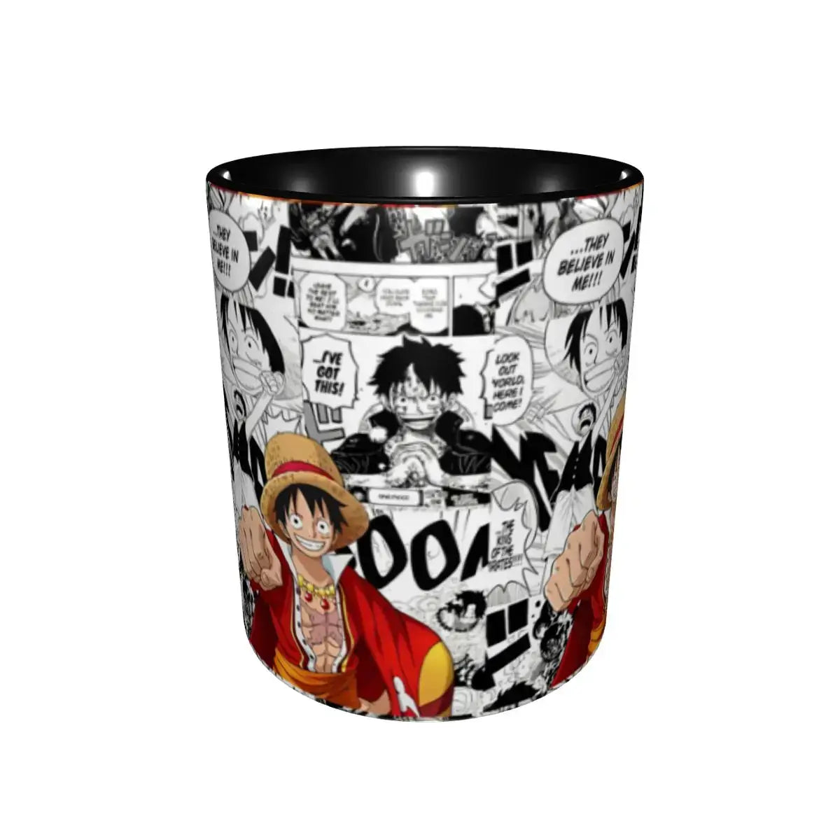 A colorful Kid's Luffy One Piece Mug featuring cute cartoon anime art, designed as a durable water cup gift for girls and boys.