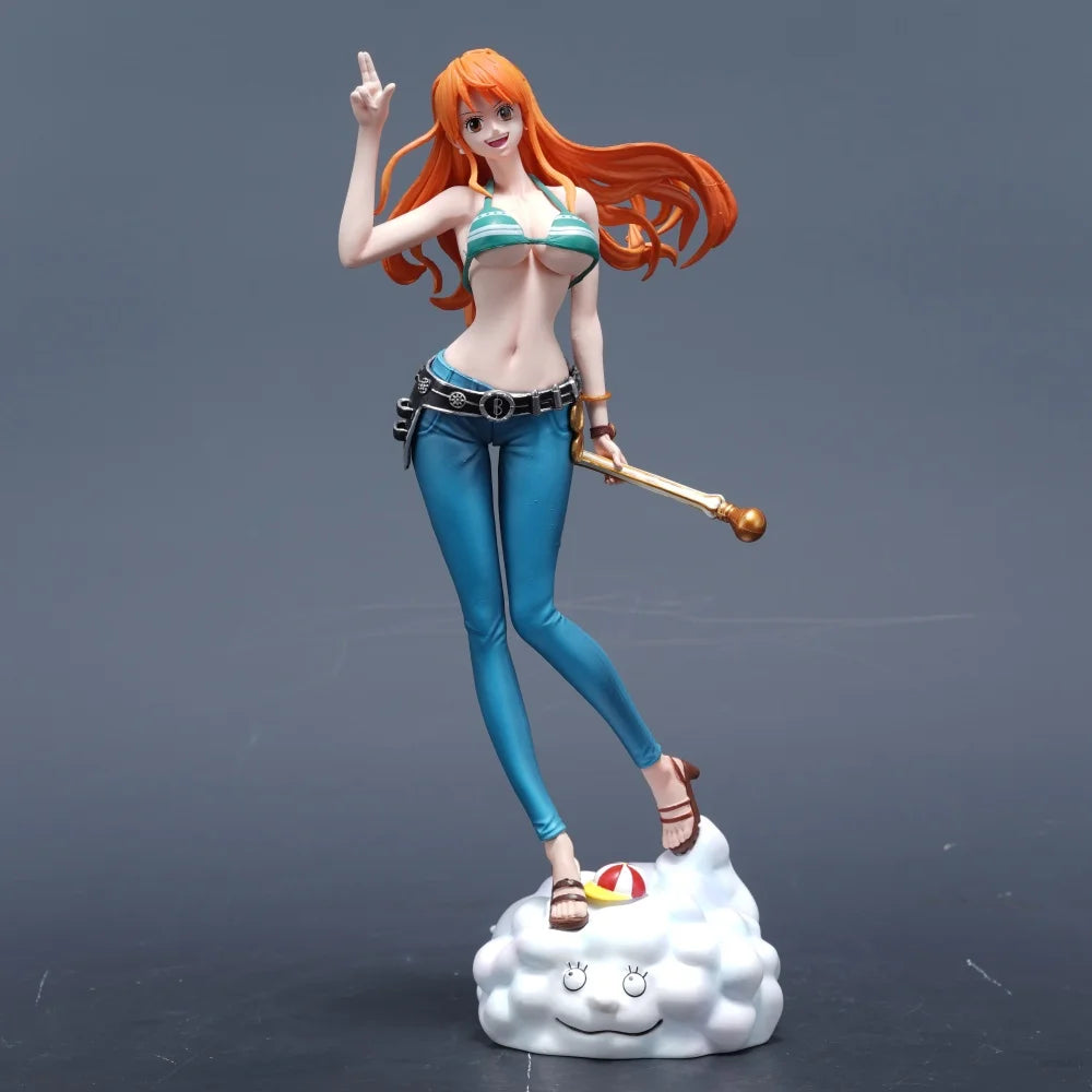 A high-quality 22cm One Piece Nami Figure made of PVC, featuring the Cat Burglar in a dynamic pose for anime desktop decoration.
