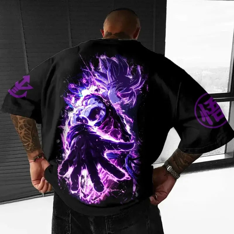 A high-street fashion Dragon Ball Goku T-Shirt featuring a classic hot-blooded anime portrait, made of soft cotton for men and women.