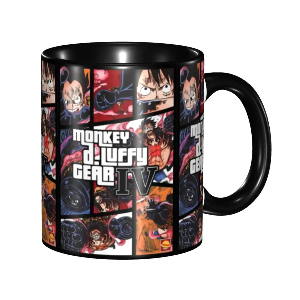 A colorful Kid's Luffy One Piece Mug featuring cute cartoon anime art, designed as a durable water cup gift for girls and boys.