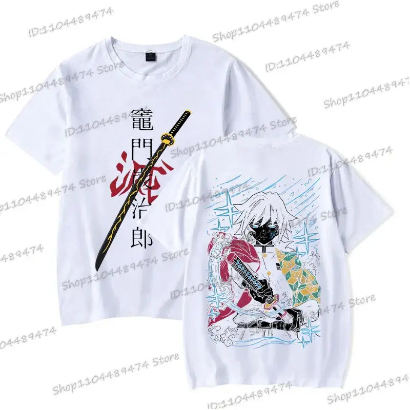A unisex Tanjiro Kamado T-shirt featuring vibrant Demon Slayer anime graphics, styled as fashion streetwear for men and women.